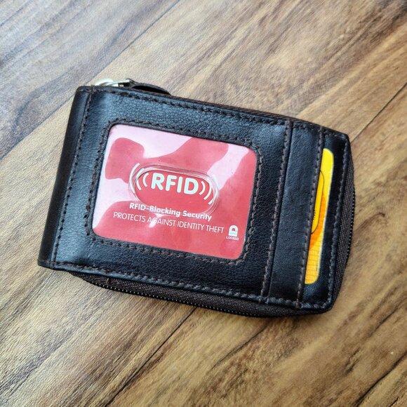 Genuine Leather Palm Wallet for Women with RFID Blocking - Picture 6 of 15